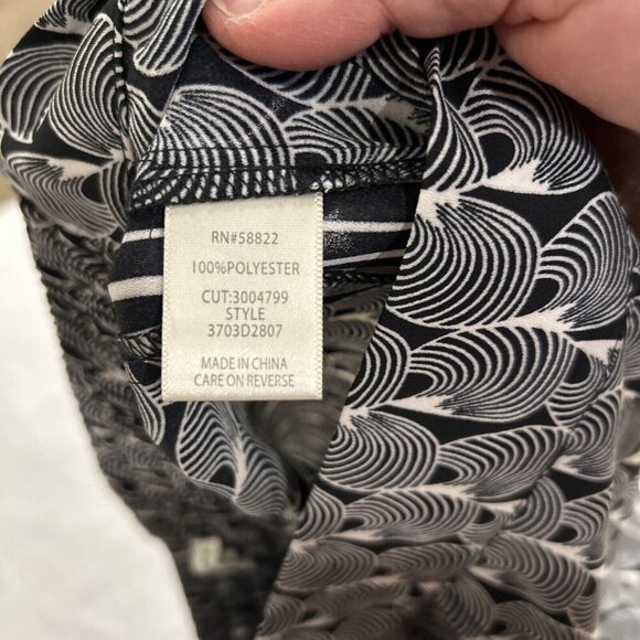 Max Studio Womens Pants M Black‎ White Wide Leg Crop Stretch Flowy Side Stripes - Picture 10 of 11